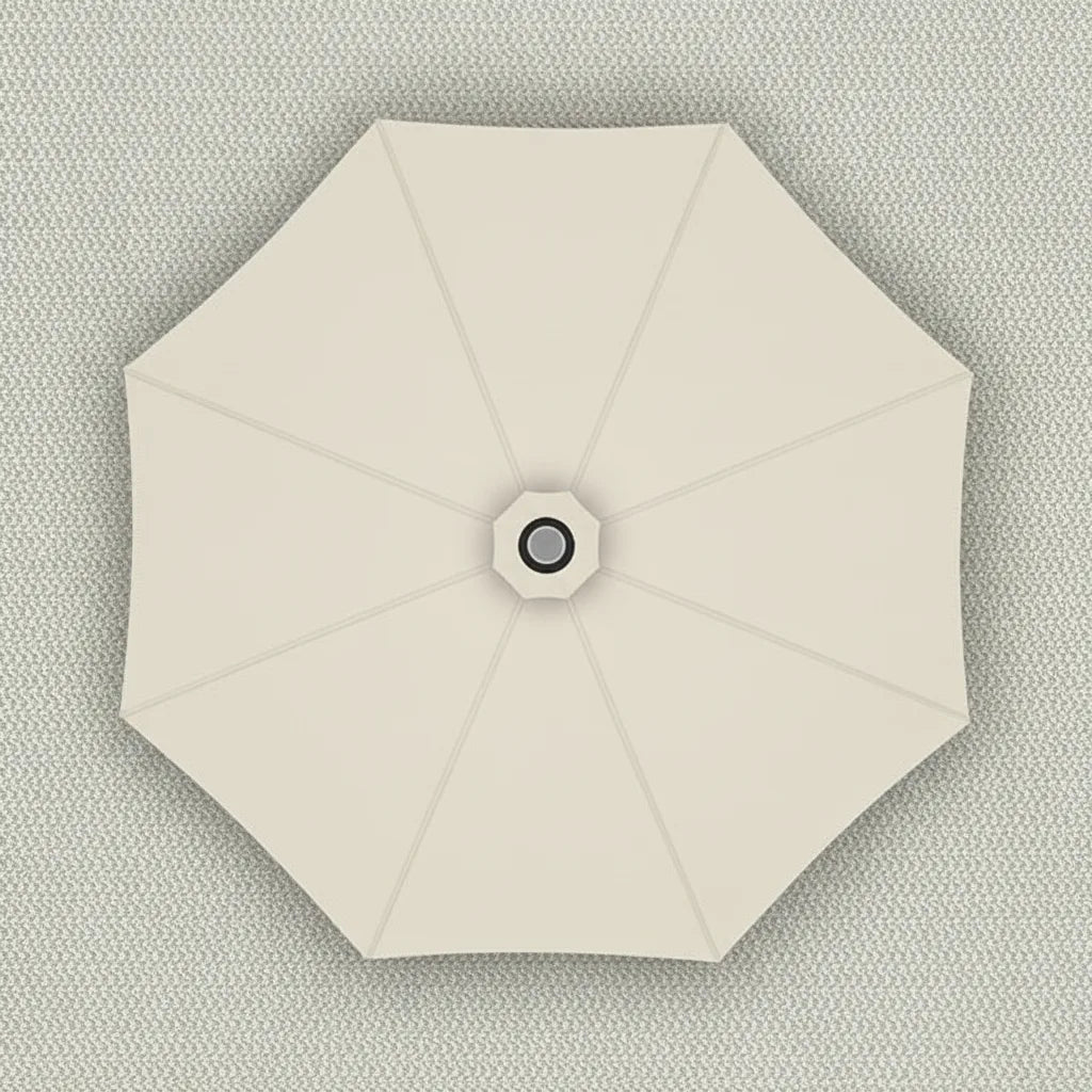 Water-repellent replacement parasol cover with ventilation opening