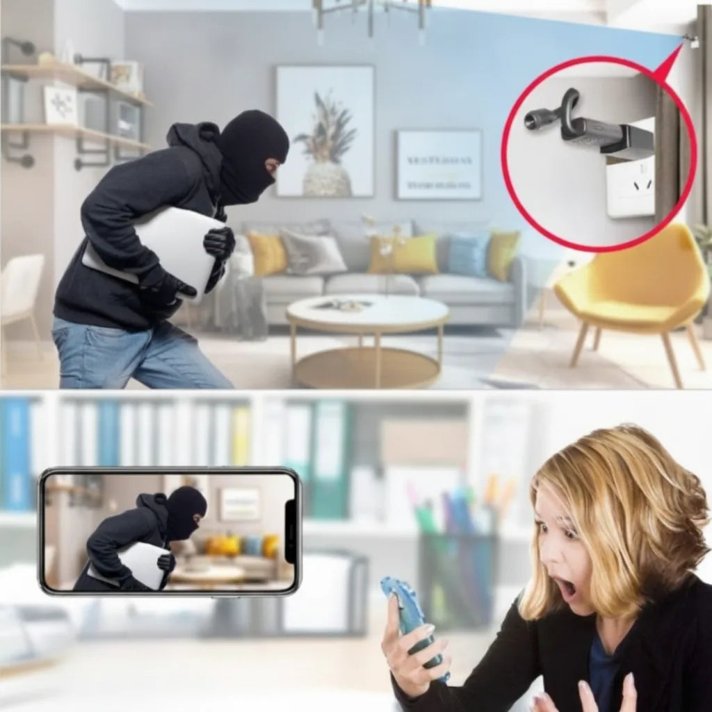 Mini surveillance camera with swivel arm – Wi-Fi and AI detection