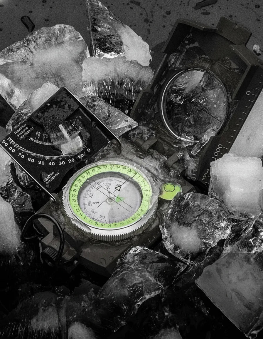 Navigation compass with clinometer and lighting effect