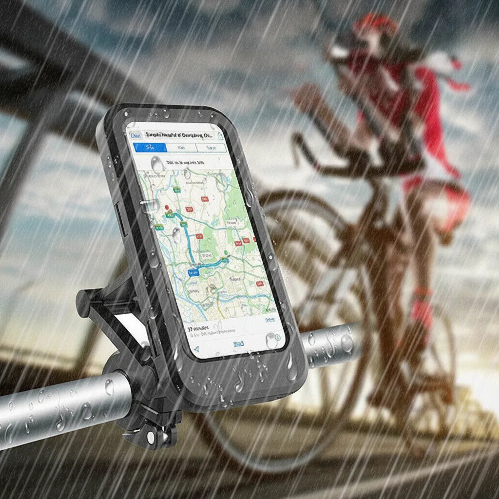 Waterproof Bicycle Smartphone Holder with Wireless Charging