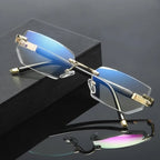 Progressive varifocal glasses with blue light filter