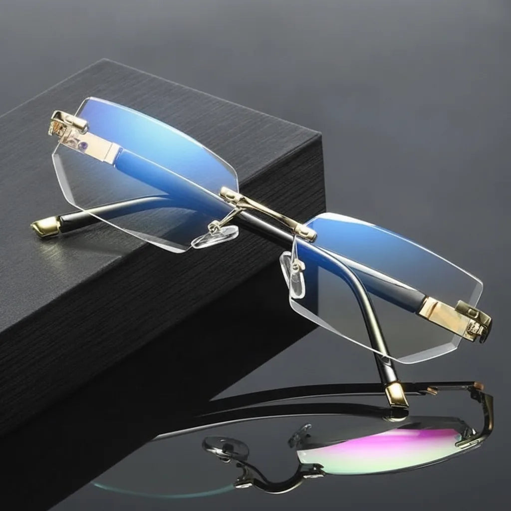 Progressive varifocal glasses with blue light filter