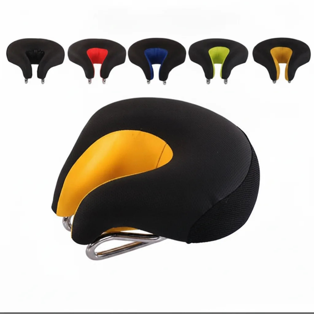Nose-less bicycle saddle ergonomically padded
