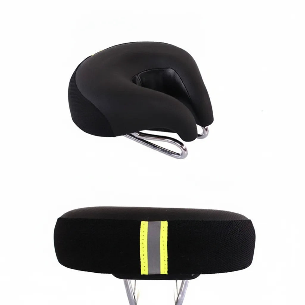 Nose-less bicycle saddle ergonomically padded