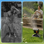 Oscillating lawn sprinkler with 16 turbine nozzles