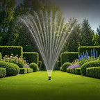 Oscillating lawn sprinkler with 16 turbine nozzles