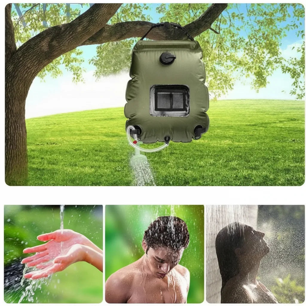 Solar shower bag 20 liters with solar heating