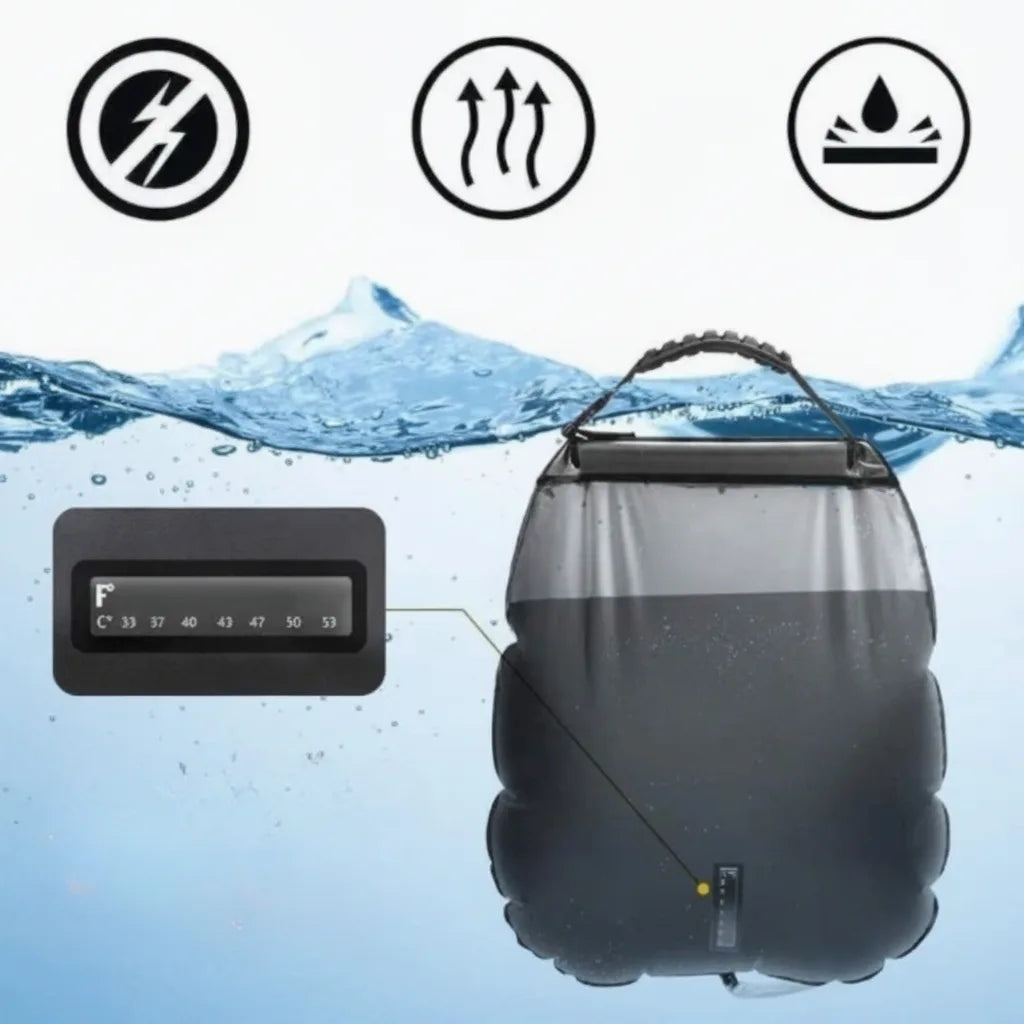 Solar shower bag 20 liters with solar heating