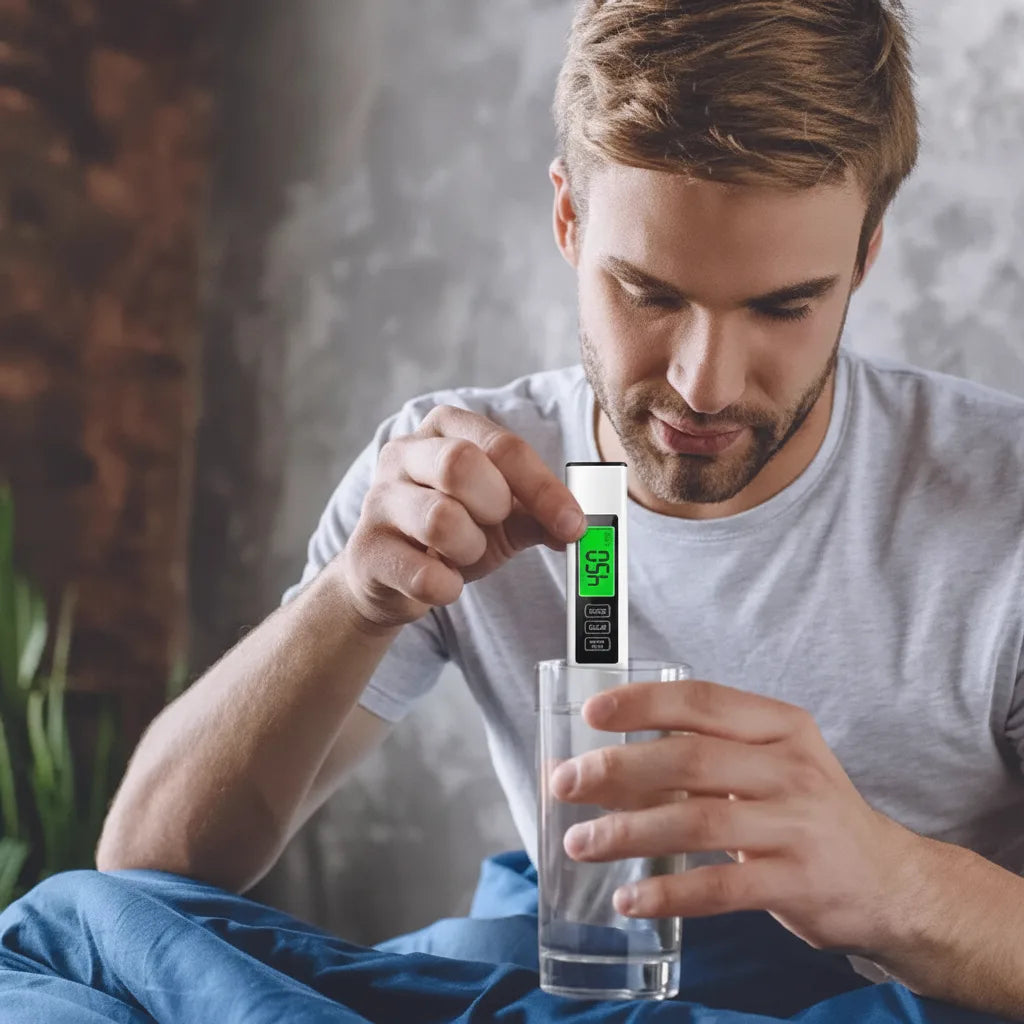 Digital water testing device 4-in-1 with titanium probe
