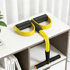 Fitness band sit-up with foot loops