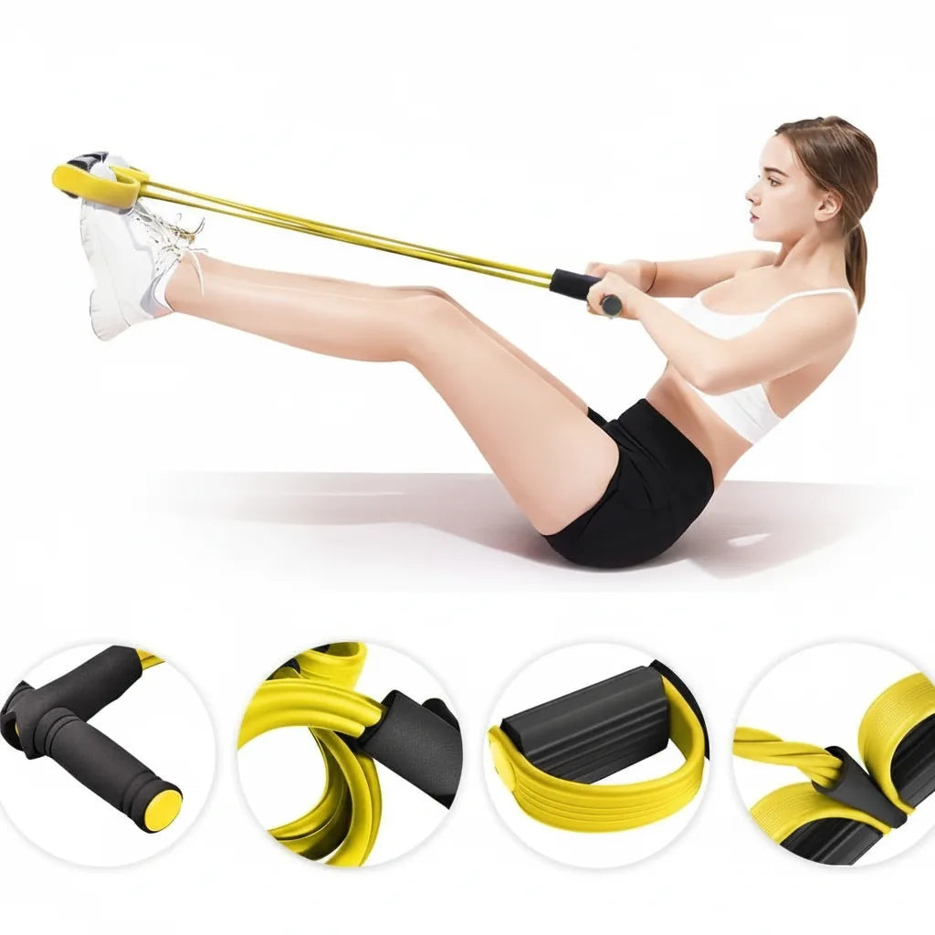 Fitness band sit-up with foot loops