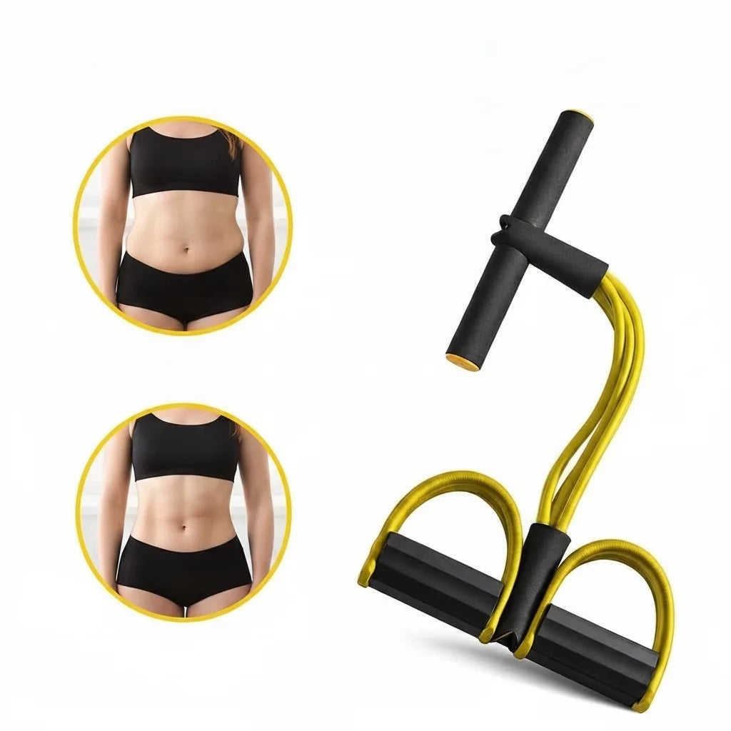 Fitness band sit-up with foot loops