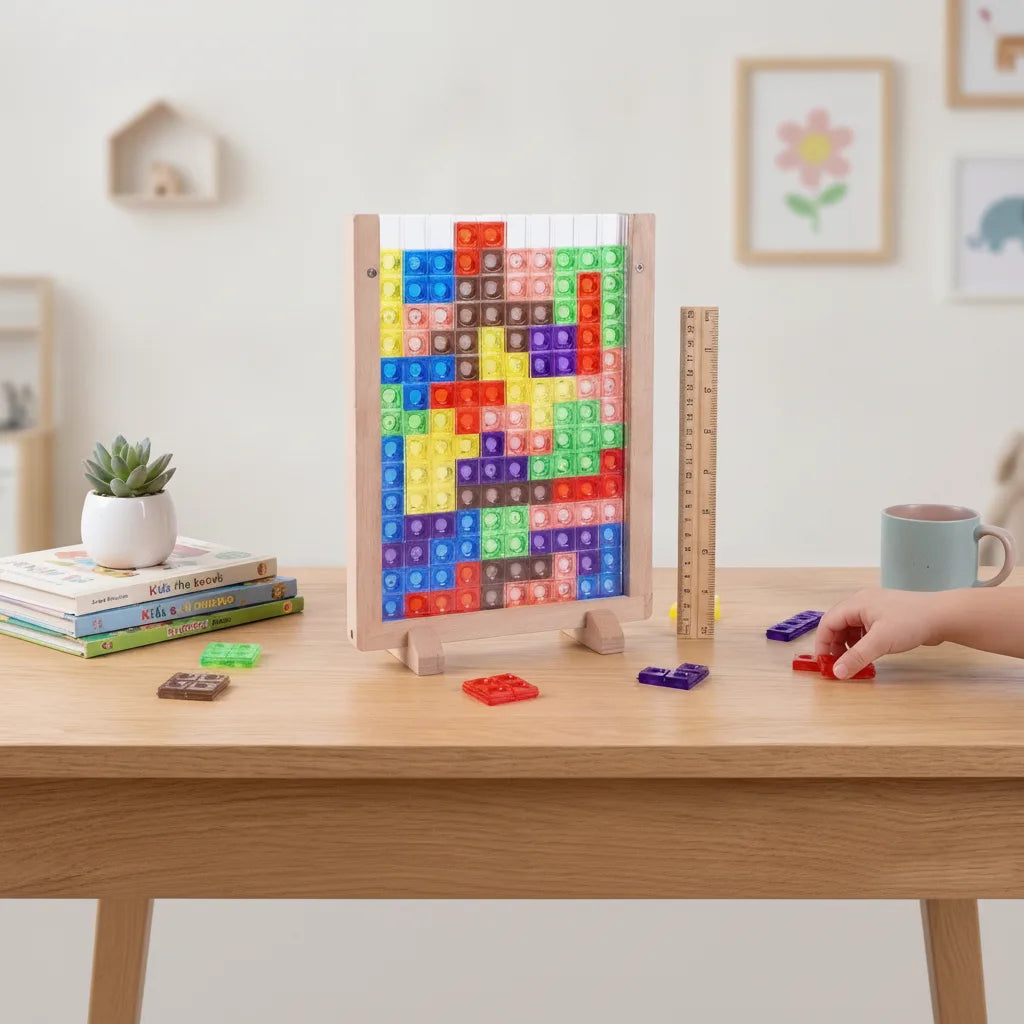 Montessori Holz-Puzzleblöcke – Kreatives Lernspielzeug ab 2 Jahren