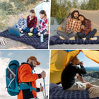 Camping air mattress for 2 with built-in pump and pillows