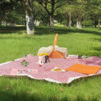 Picknickdecke Wasserdicht, 150 × 100 cm, Kariert mit Spitzenbordüre