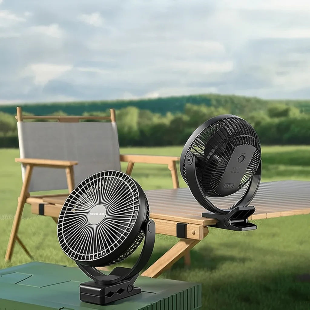 Kabelloser Klemmventilator mit 10.000-mAh-Akku, 20 cm, USB-C-Ladung