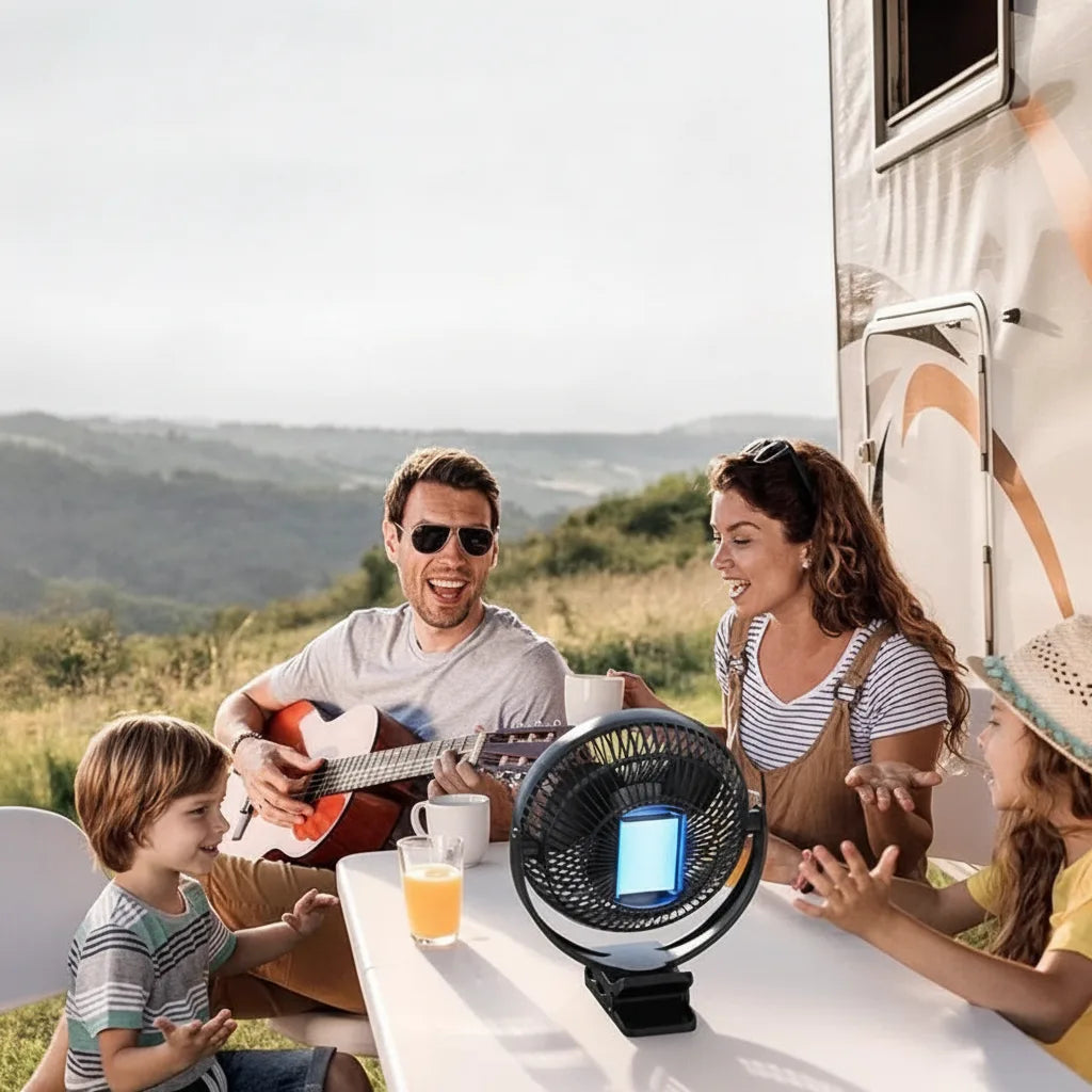 Kabelloser Klemmventilator mit 10.000-mAh-Akku, 20 cm, USB-C-Ladung