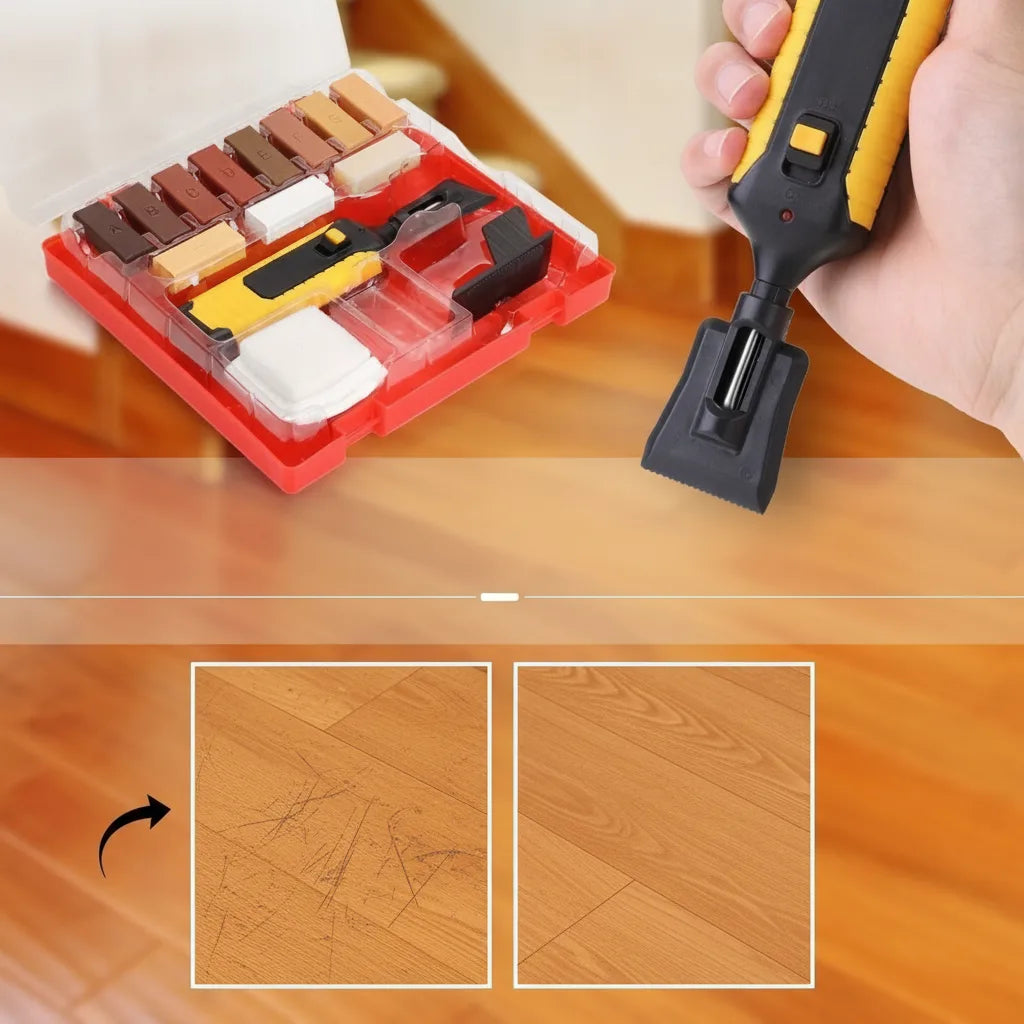 Laminat-Reparatur-Set mit elektrischem Wachseisen