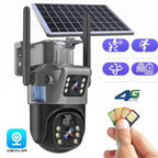 Solar-Überwachungskamera mit Doppellinse und 360° PTZ