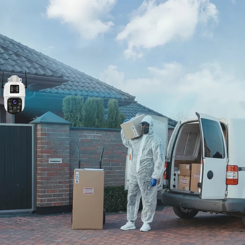Solar-Überwachungskamera mit Doppellinse und 360° PTZ