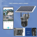 Solar-Überwachungskamera mit Doppellinse und 360° PTZ