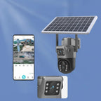 4K Solar-Überwachungskamera mit Doppellinse & 360° Drehung