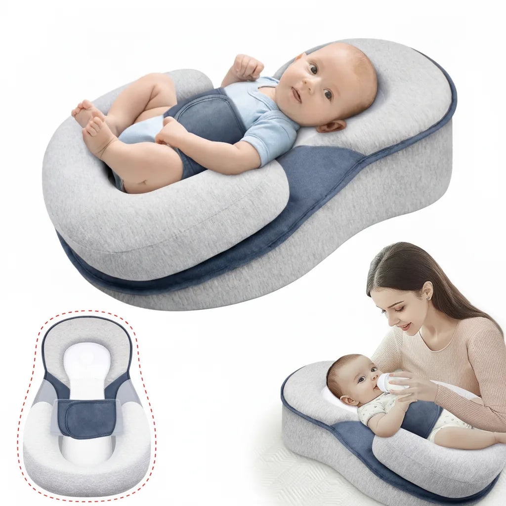 Baby-Liegekissen mit 15° Neigung und Kopfmulde