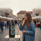 Bluetooth-Lautsprecher mit Mikrofon, RGB-Licht & Fernbedienung