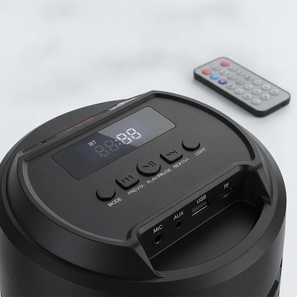 Bluetooth-Lautsprecher mit Mikrofon, RGB-Licht & Fernbedienung