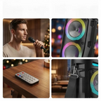 Bluetooth-Lautsprecher mit Mikrofon, RGB-Licht & Fernbedienung