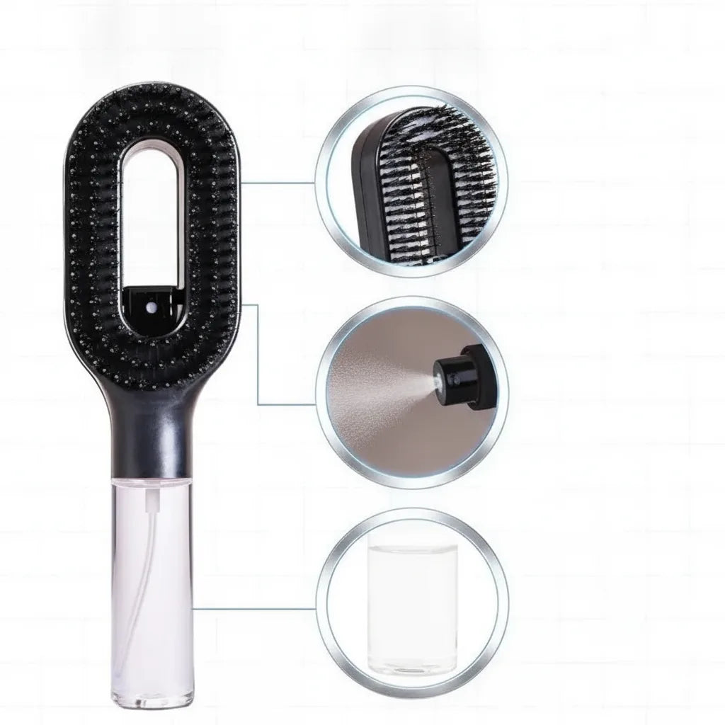 Haarbürste mit Sprühfunktion – 2-in-1 Bürste und Befeuchter