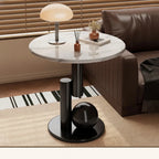Runder Beistelltisch mit Marmor-Optik Tischplatte