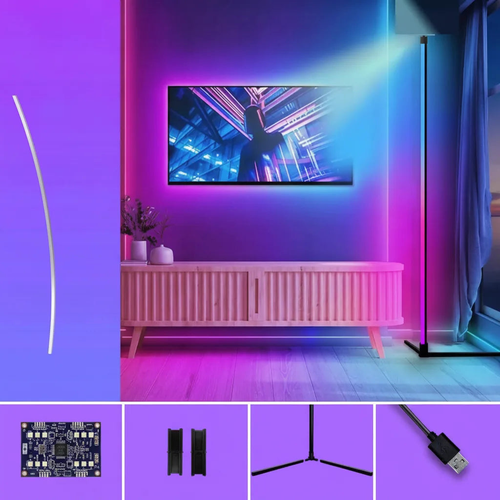 LED Eck-Stehlampe mit App-Steuerung und Farbwechsel