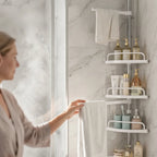 Teleskop-Eckregal für die Dusche mit 4 Ablagen