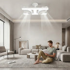 Deckenventilator mit LED-Licht und verstellbaren Doppelköpfen