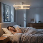 Deckenventilator mit LED-Licht und verstellbaren Doppelköpfen
