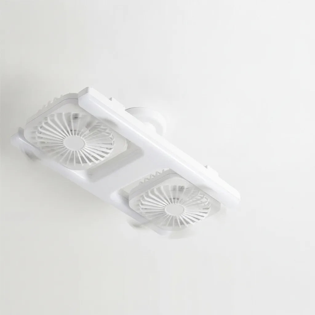 Deckenventilator mit LED-Licht und verstellbaren Doppelköpfen