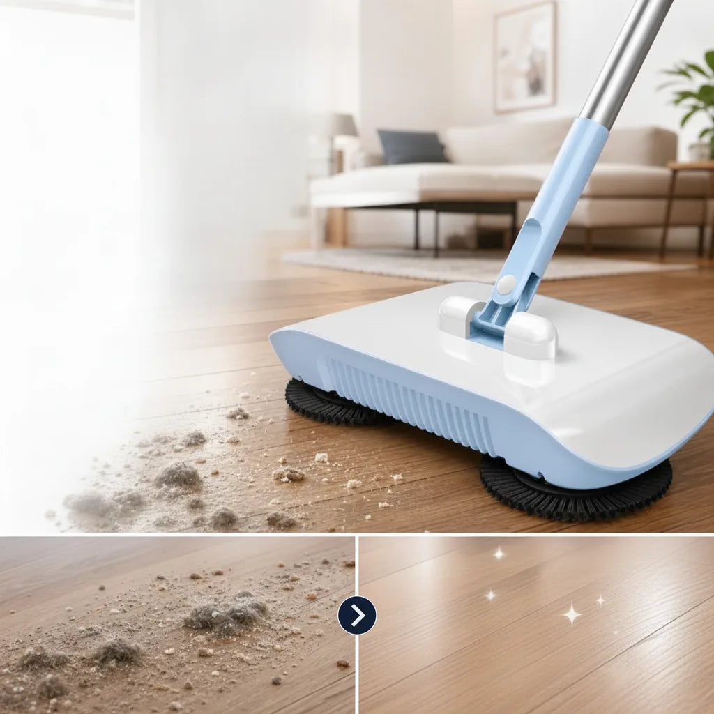 Bodenwischer 3-in-1 mit Kehr-, Wisch- und Sammelfunktion