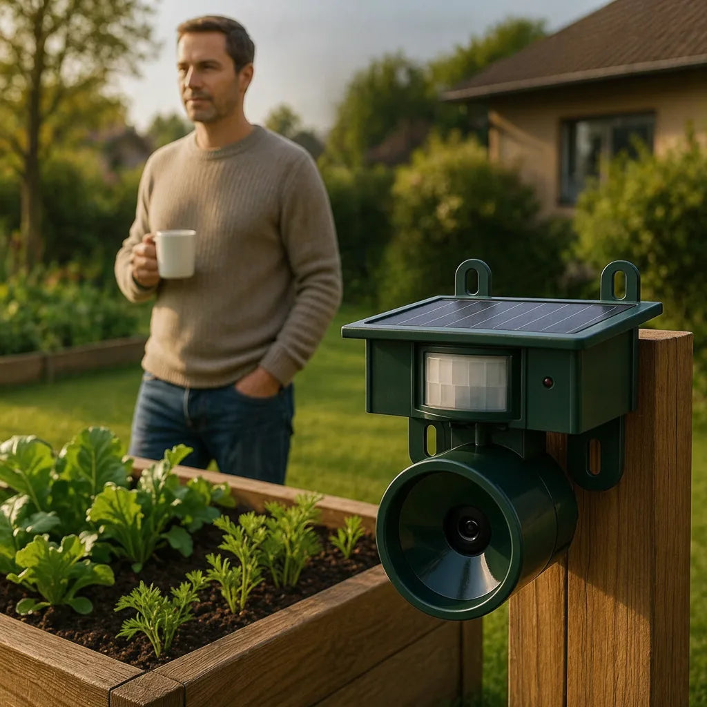 Vogelabwehr mit PIR-Sensor und Solarantrieb