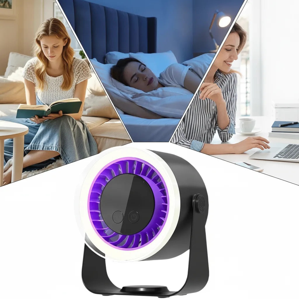 Tischventilator mit 10 Stufen, LED-Display und Nachtlicht