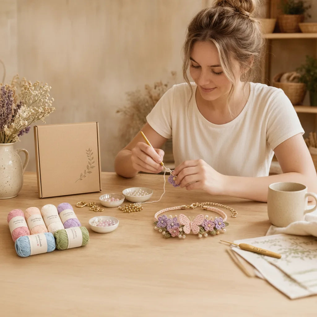 Häkelarmband-Set mit Naturmotiven – DIY-Bastelset