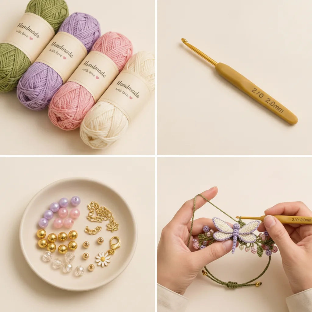 Häkelarmband-Set mit Naturmotiven – DIY-Bastelset