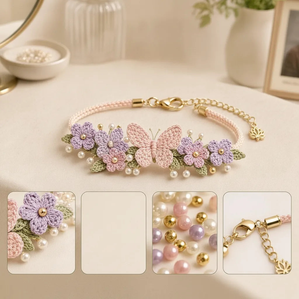 Häkelarmband-Set mit Naturmotiven – DIY-Bastelset