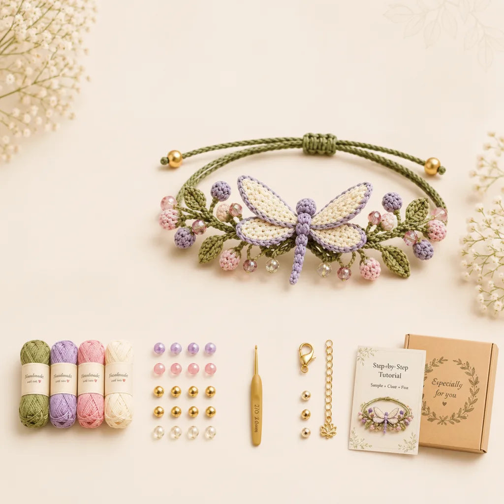 Häkelarmband-Set mit Naturmotiven – DIY-Bastelset