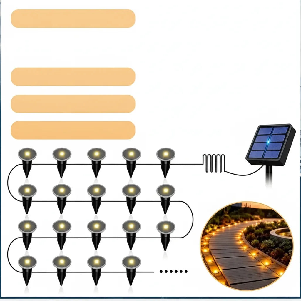 Solar-LED-Lichterkette mit automatischer Dämmerungsschaltung