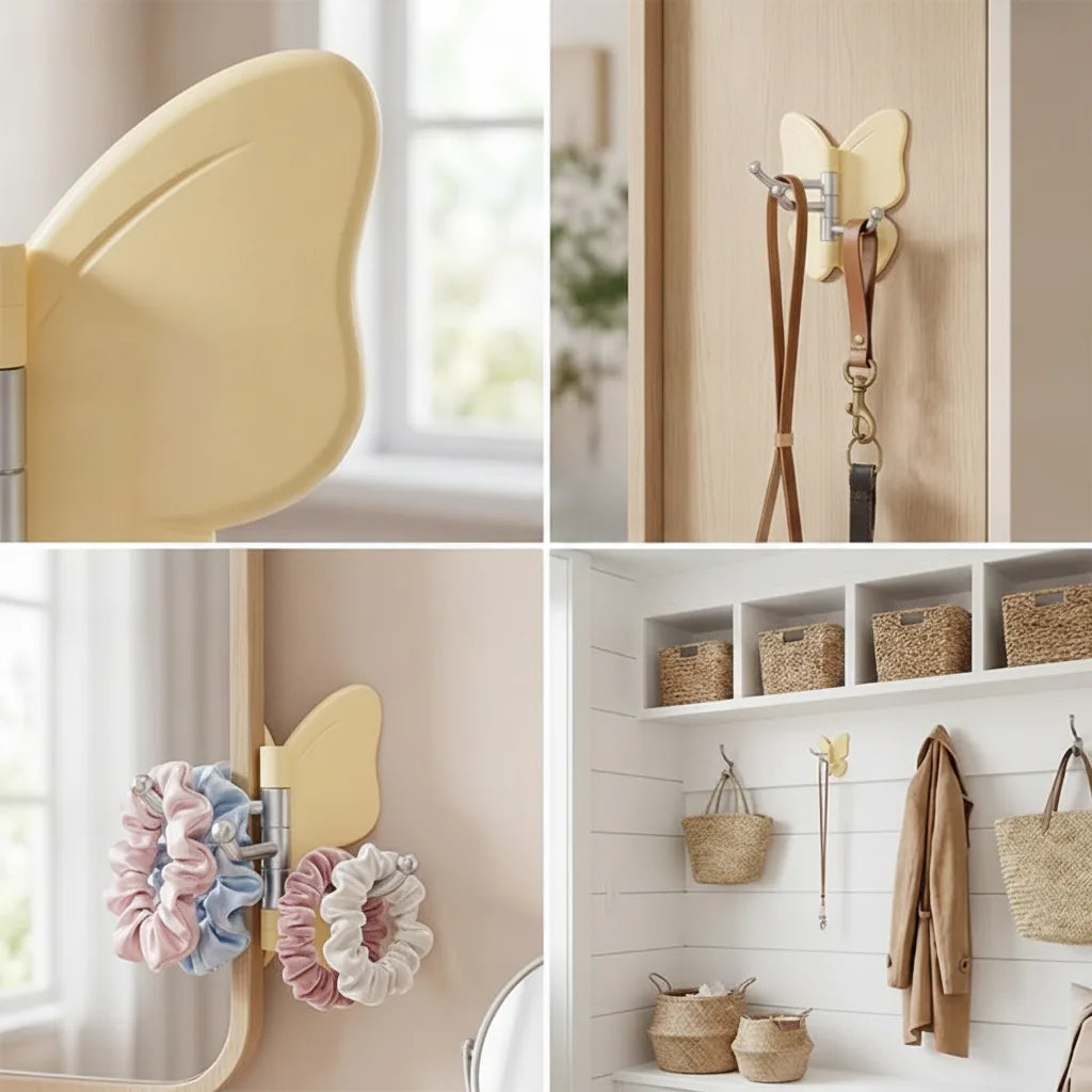 Wandhaken mit 180°-Drehfunktion im Schmetterlingdesign