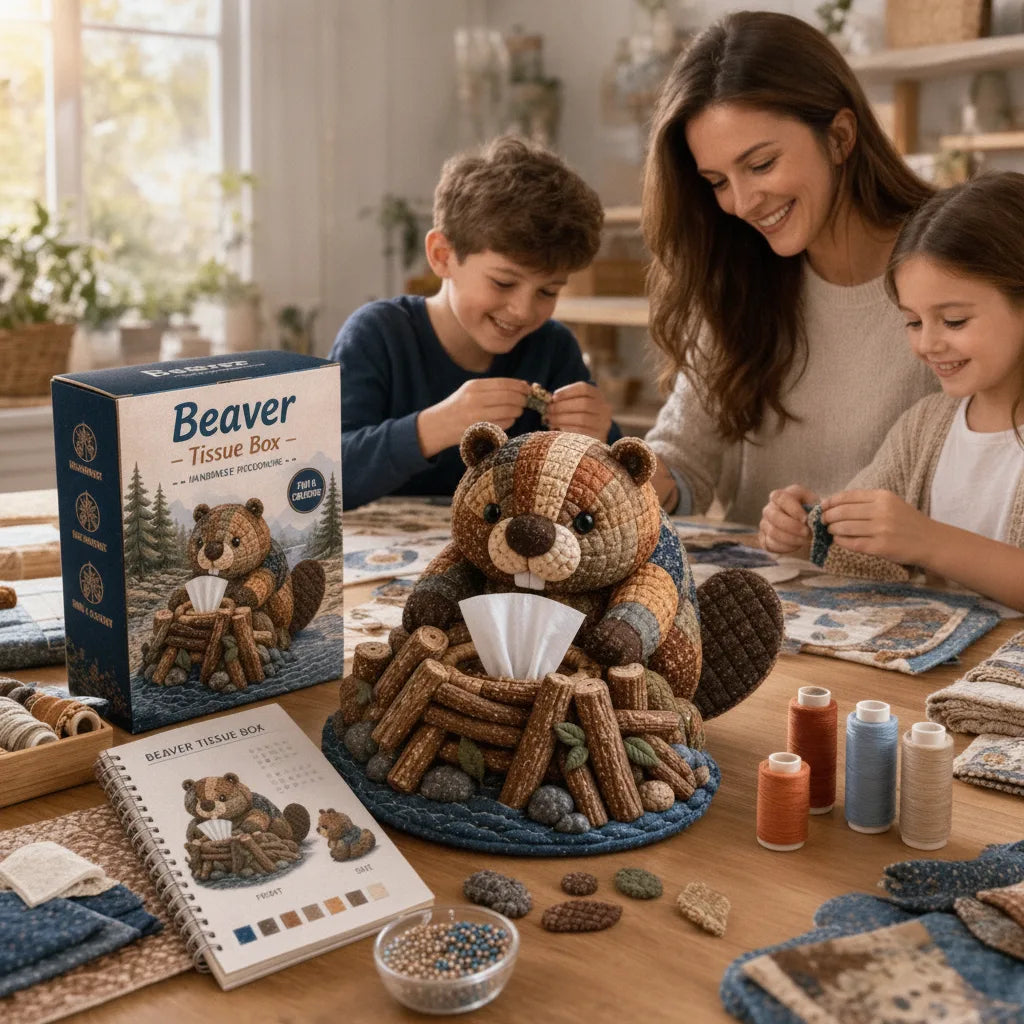 DIY Tiere Taschentuchbox Bastelset mit Tierfigur
