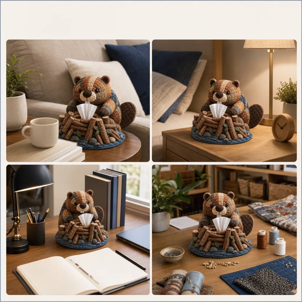 DIY Tiere Taschentuchbox Bastelset mit Tierfigur