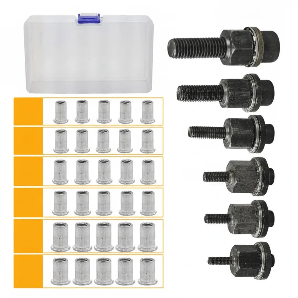 Nietmuttern-Set mit Schraubenköpfen – 6 Größen M3 bis M10