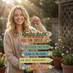Gartenschild Holz mit Wegweiser-Design – Rustikaler Wanddeko